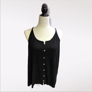 KISMET | Black Tank Top With White Buttons